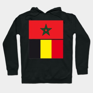 Moroccan and Belgium Union Flag Hoodie